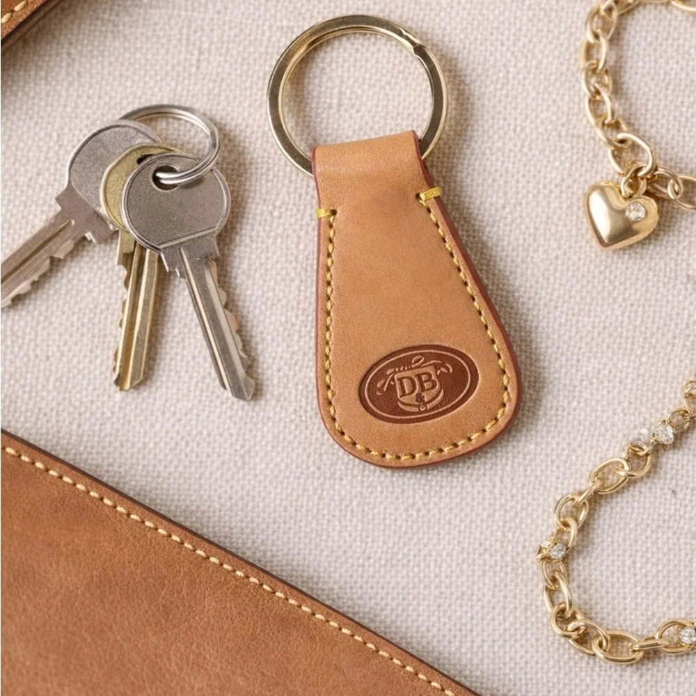Dooney & Bourke Leather Logo Key Fob - Tan NWOT